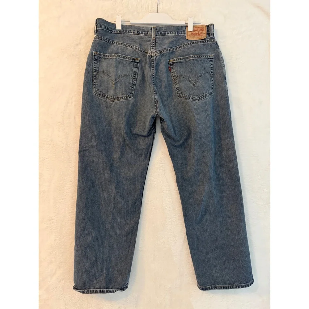 Levis 569 Loose Straight Jeans Mens‎ 36x32 Blue Denim Medium Wash 100% Cotton